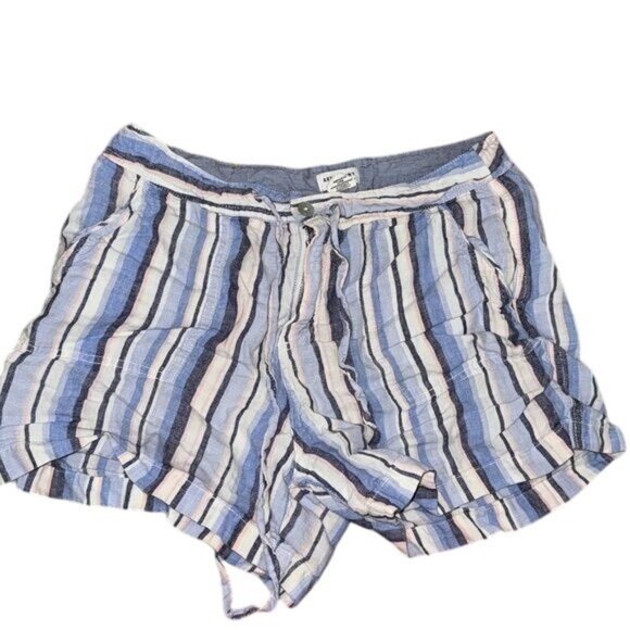 Artisan Ny Womens Striped Linen Shorts Blue & Pink Size L - Picture 1 of 8